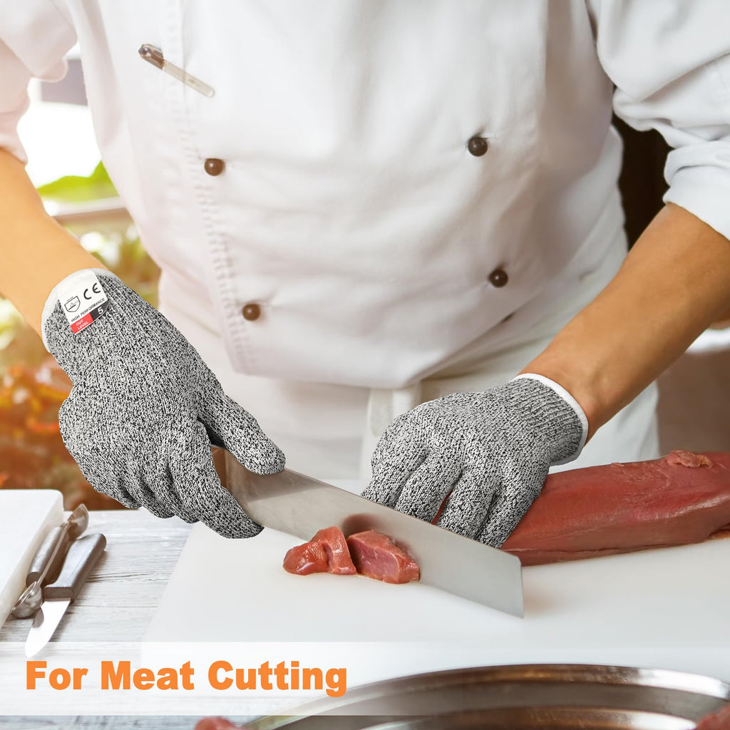Xuhal 12 Pairs Cut Resistant Gloves Level 5 Protection Cutting Safety Kitchen Anti Cut Gloves for Kitchen (M)