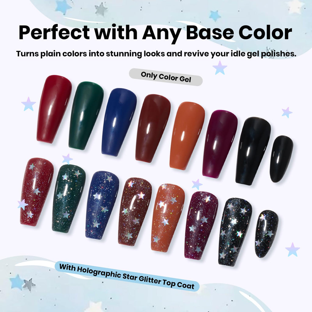 Beetles Heart Gel Top Coat 15ml - Hema Free Glitter Shine No Wipe Top Coat Long-Lasting for Gel Polish, Pink Heart Sparkle Soak Off UV LED Gift for Women