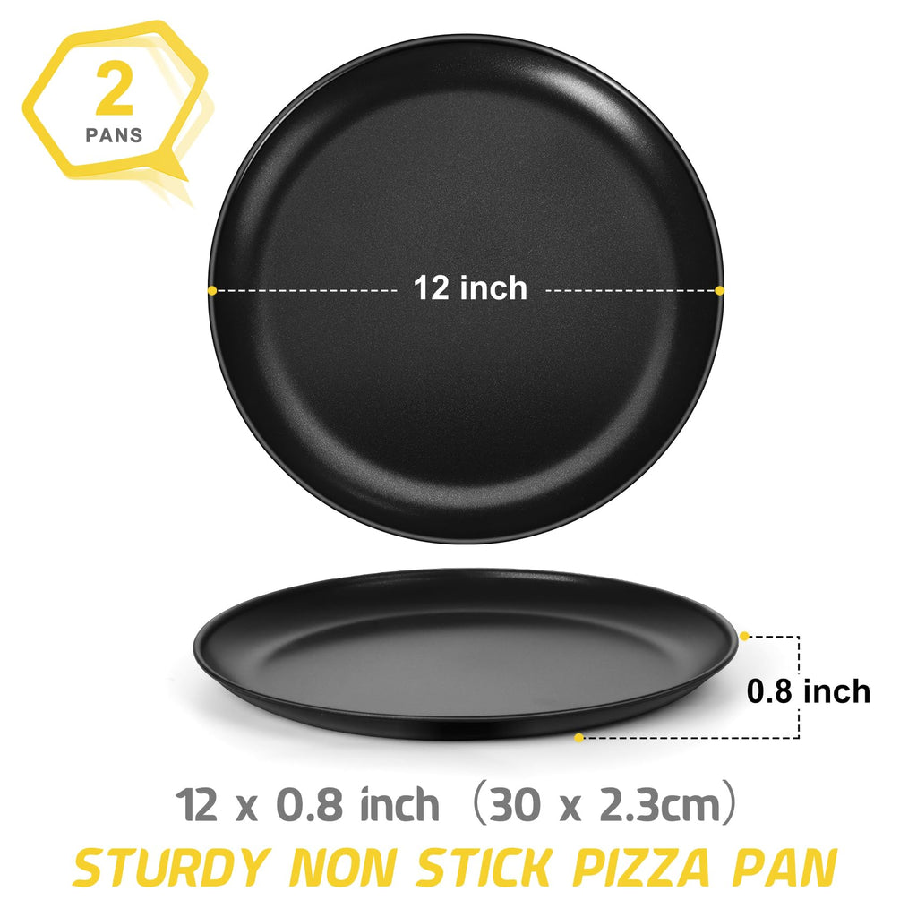 P&P CHEF Pizza Pan Set of 2, Stainless Steel Pizza Tray, Round Pizza Plate For Pie Cookie Pizza Cake, Non Toxic & Heavy Duty, Dishwasher Safe & Easy Clean, 10 Inch & Silver