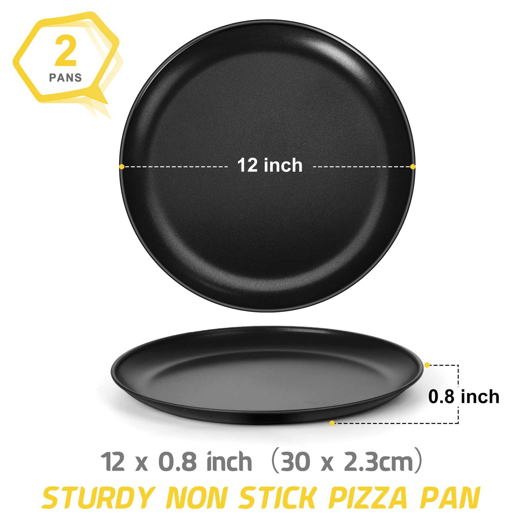 P&P CHEF Pizza Pan Set of 2, Stainless Steel Pizza Tray, Round Pizza Plate For Pie Cookie Pizza Cake, Non Toxic & Heavy Duty, Dishwasher Safe & Easy Clean, 10 Inch & Silver