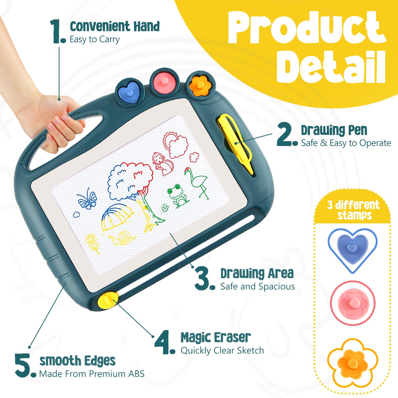 Magnetic Drawing Board, Toddler Toys for Age 1 2 3 Boys Girls, Toddler Drawing Board, Birthday Easter Christmas Halloween Kids Toy Gifts for Boys and Girls