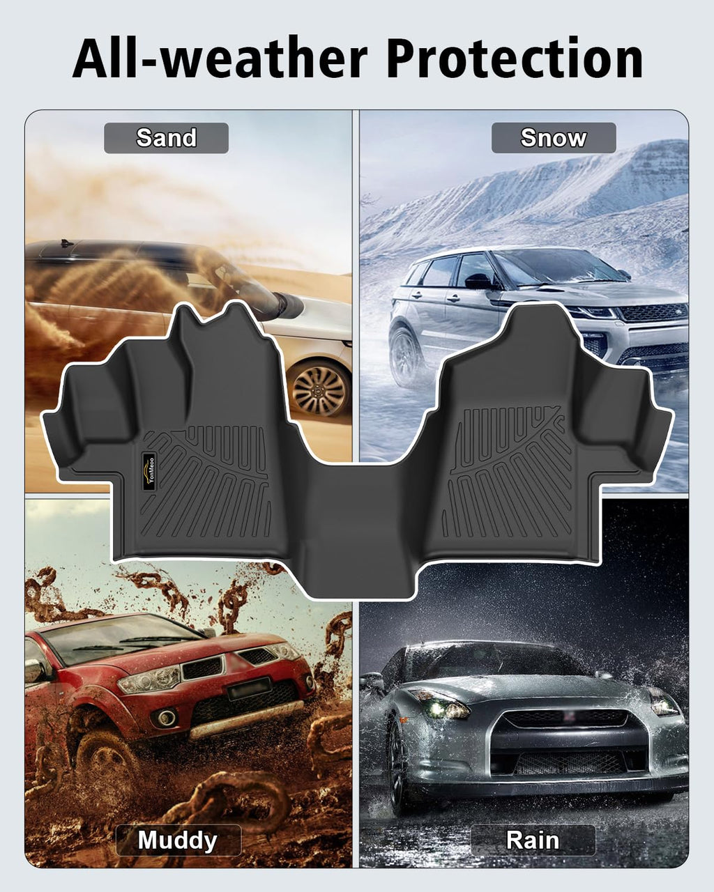 Floor Mats & Cargo Mat & Backrest Mat Custom for Toyota RAV4 Hybrid 2026 (Not for Cargo Area with Subwoofer) (Not for Phev), Door Sill Guards, All Weather TPE Floor Liners for RAV-4 2026 Accessories