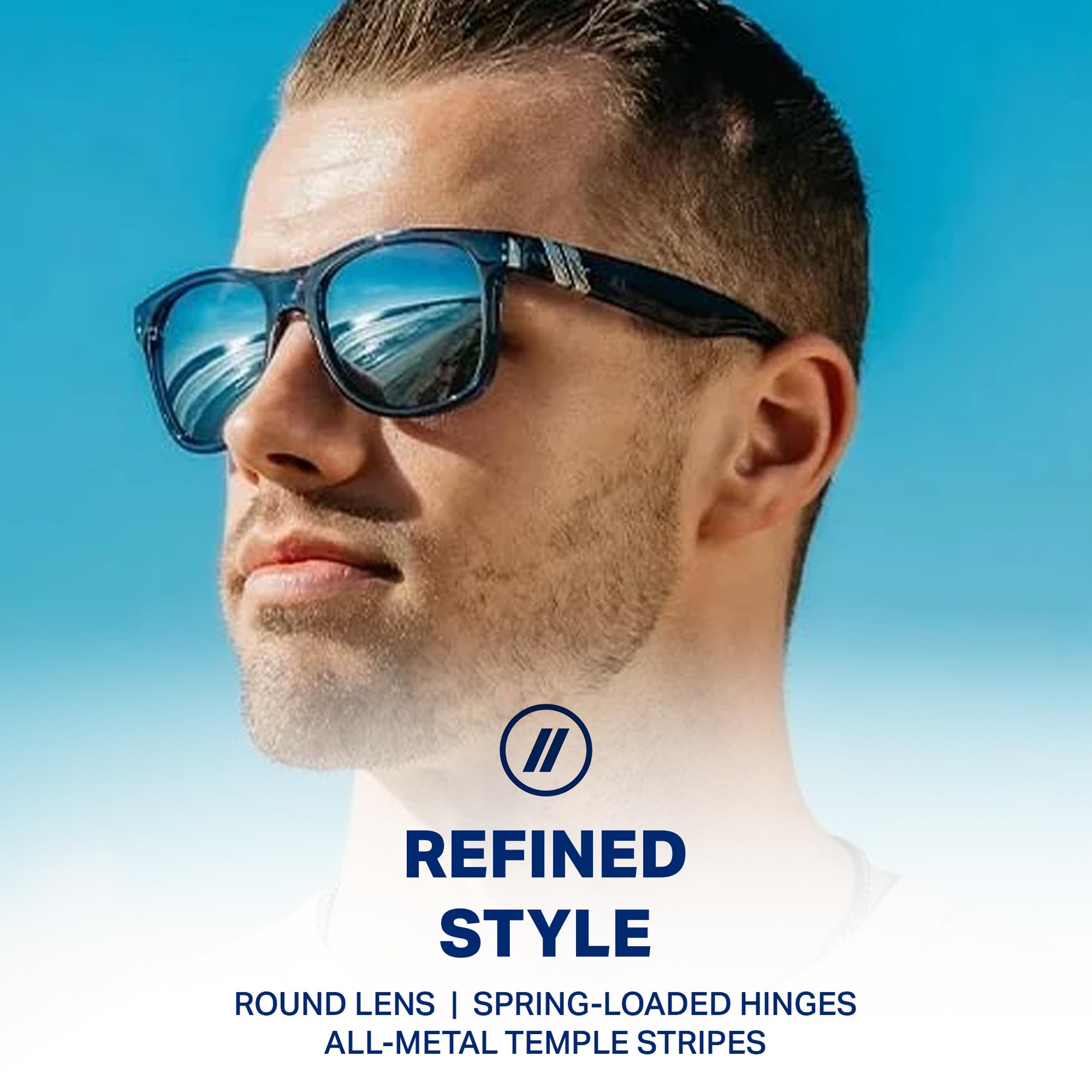 Blenders Eyewear M Class X2 – Polarized Sunglasses – Round Lens, Spring Loaded Hinge – 100% UV Protection – For Men & Women