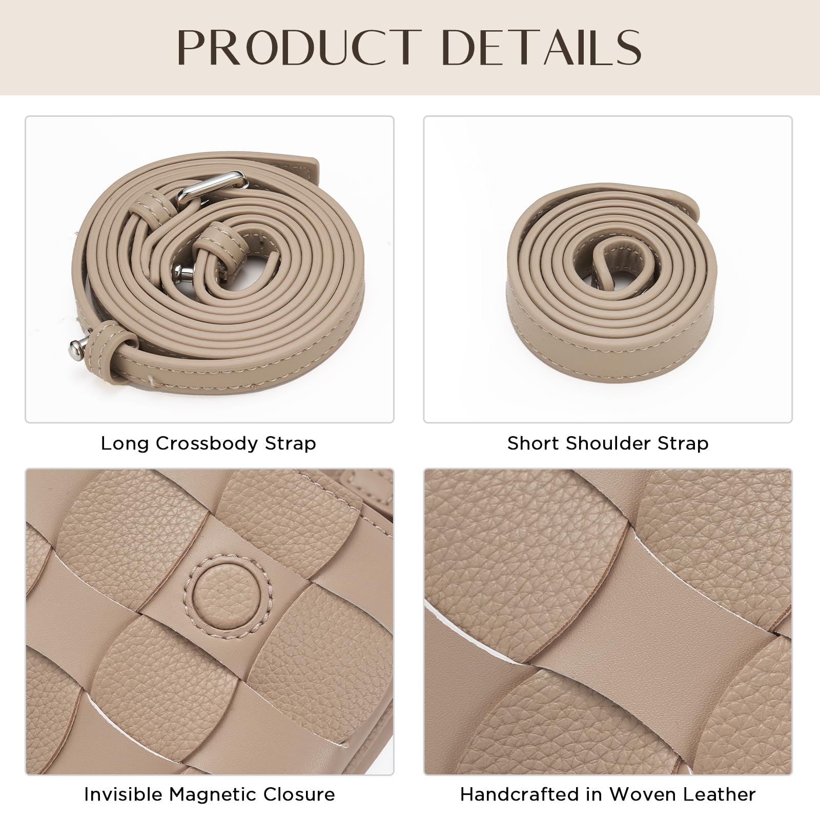 CHUNLI Woven Evening Clutch Purses for Women, PU Crossbody Shoulder Purse Handbag for Evening, Formal Events, Wedding, Party