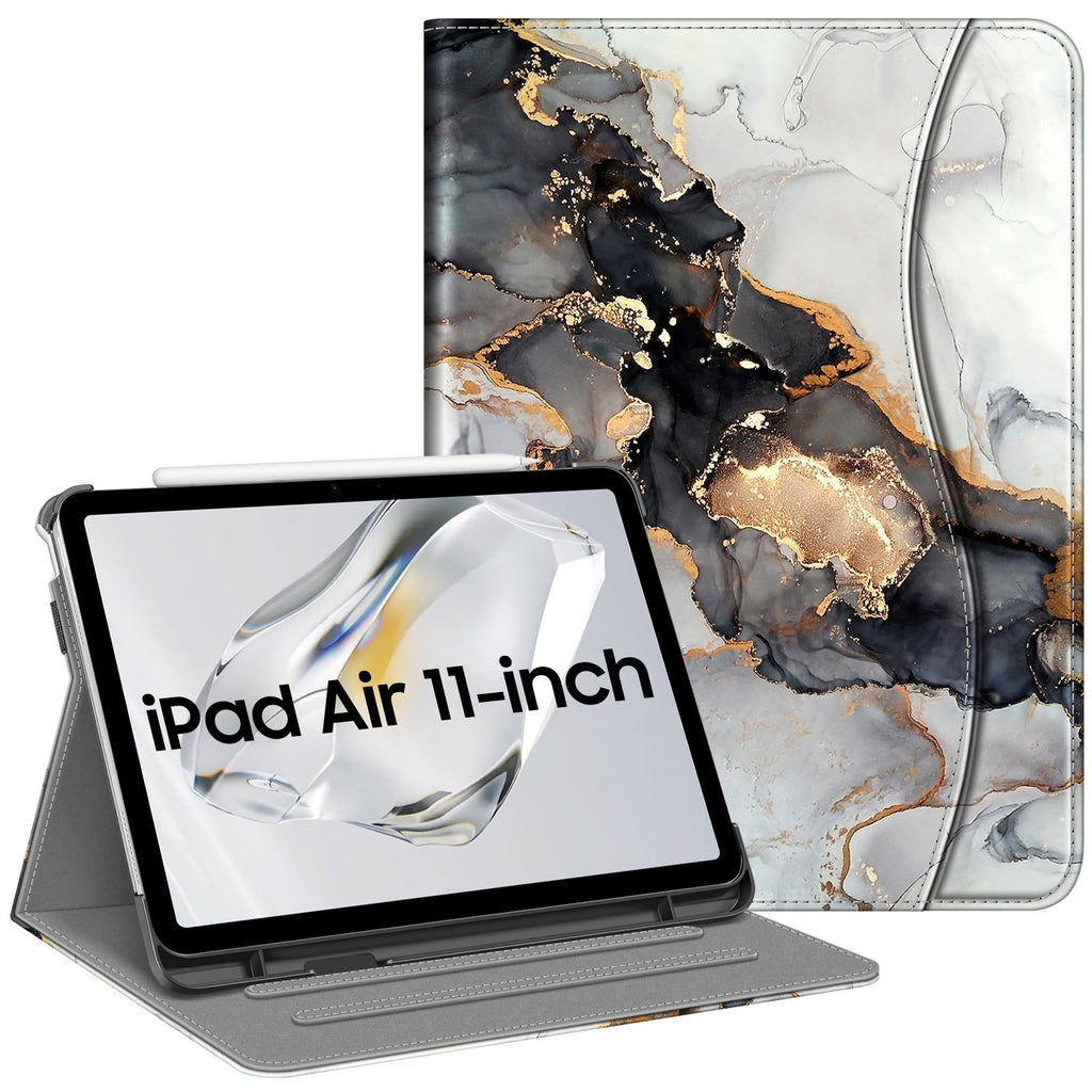 Fintie Case for iPad Air 11-inch M4/M3/M2 (2026/2025/2024), iPad Air 5th/4th Generation (2022/2020) 10.9 Inch, Multi-Angle Viewing Protective Cover with Pencil Holder & Pocket, Black