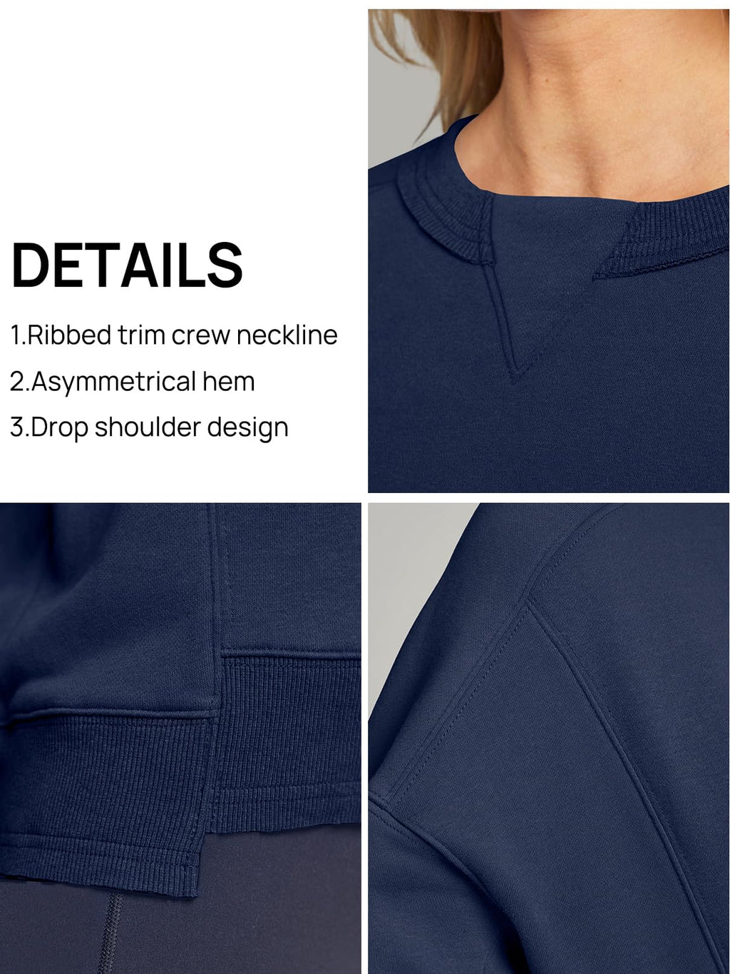 MEROKEETY Women's Oversized Cropped Sweatshirts Crewneck Trendy Workout Pullover Sweater Fall Outfits