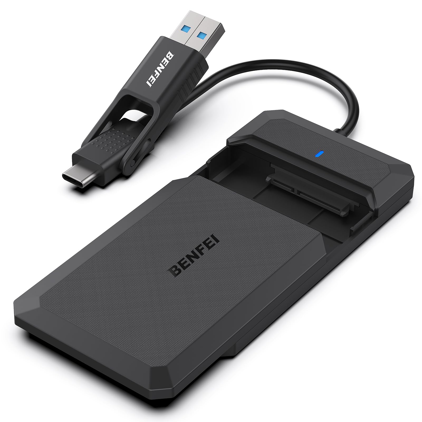 BENFEI 2.5 Inch SATA to USB Tool Free External Hard Drive Enclosure (6Gbps, Optimized for SSD, Support UASP SATA III)