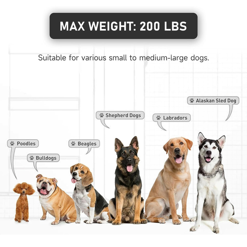 Inflatable Large Dog Water Ramp Float Floating Ramp-Swimming Pets Up to 200 Pounds Large Dogs-Inflatable Stairs for Boats, Docks, with Pump/Rope/Repair Kit - PVC Anti-Slip Fabric (Black)
