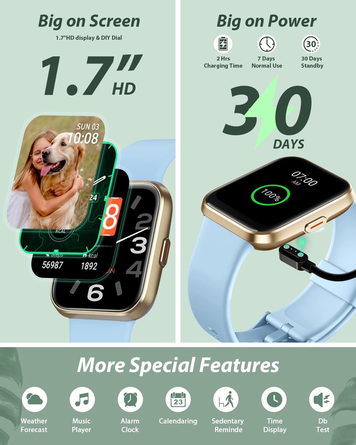 Tensky Smart Watch for Men/Women Android/iPhone/Samsung, Alexa Built-in, 1.8" Touch Screen Fitness Tracker with Answer/Make Calls, 3ATM Waterproof Heart Rate/Sleep/SpO2 Monitor, 120+ Sport Modes