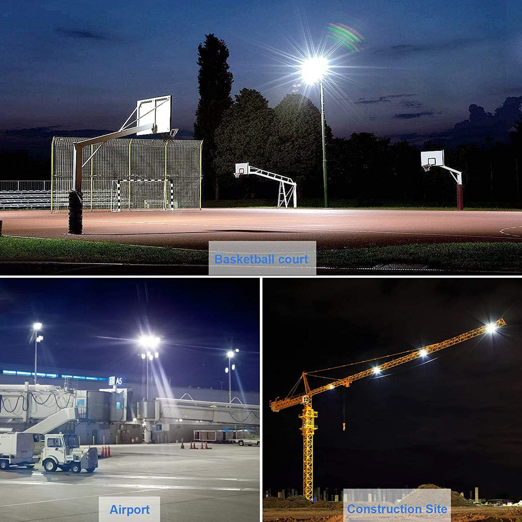 XYCN 4 Pack 100W LED Flood Light, IP66 Waterproof Outside Flood Light, 12500LM Super Bright Outdoor Security Lights, 5000K Daylight White Floodlight for Yard Garden Playground Basketball Court Patio