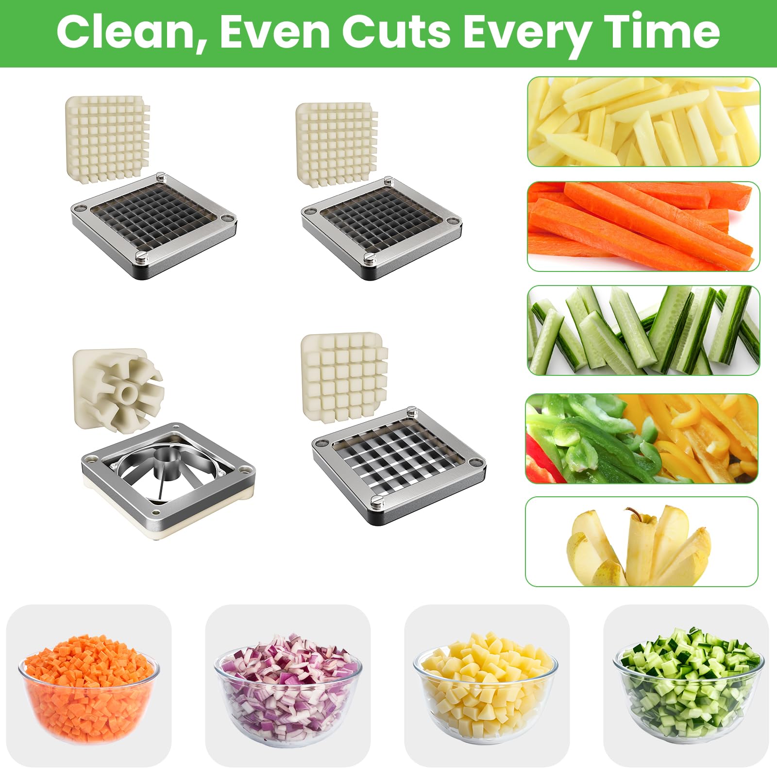 1/2" Vegetable Chopper Blade Replacement, Food-Grade 304 Stainless Steel Dicer Blade for Commercial Vegetable Chopper, Sharp & Durable French Fry Cutter Blade, Easy Clean, Fits Most Chopper Models