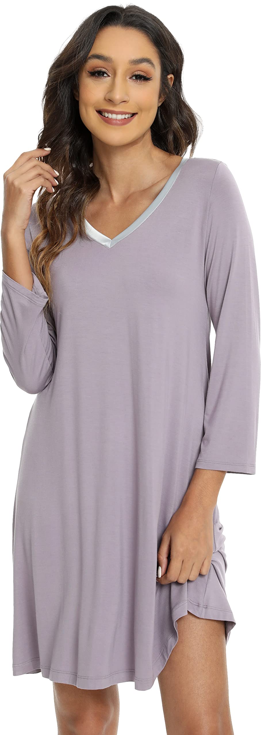 GYS Womens Bamboo Viscose Nightgown Super Soft Lightweight Night Shirts for Sleeping