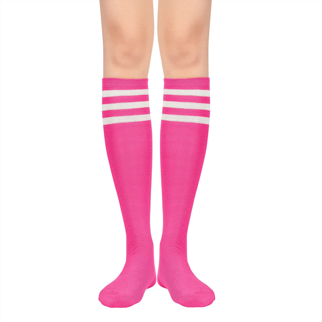 Century Star Knee High Striped Socks for Women - Long Thin Tube Sports Thigh High Socks Tall Stockings