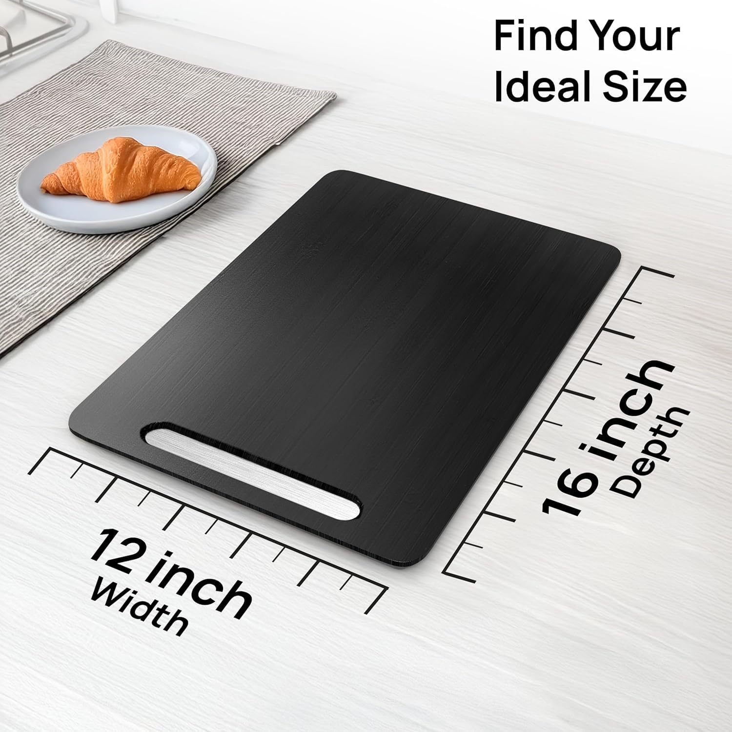 Ibyx Premium Bamboo Mixer Slider for KitchenAid 4.5-5 Qt Tilt-Head Stand Mixer - Food-Grade Appliance Slider Mat for Kitchen Countertop Storage Accessories (Black)