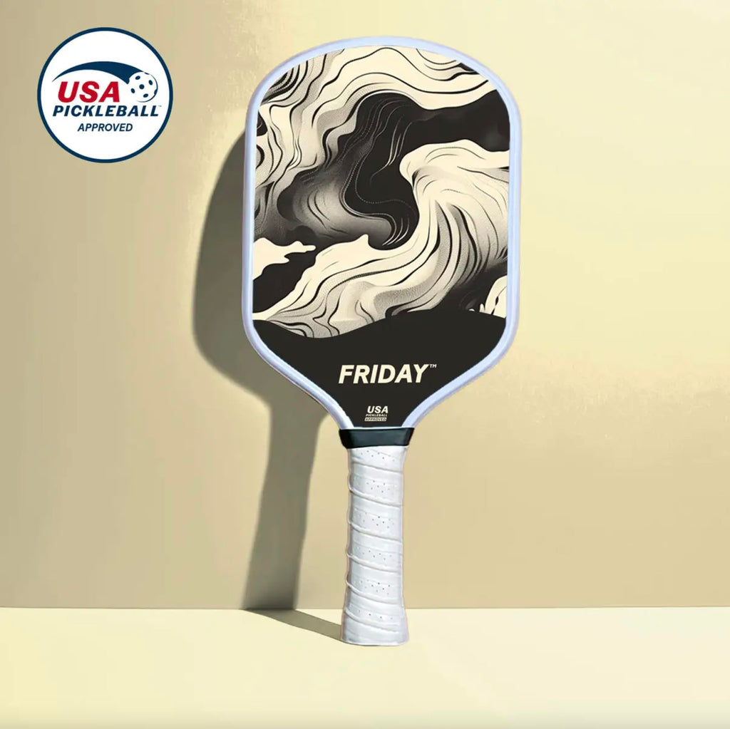 Friday Pickleball Paddle, USA Pickleball Approved, Durable Carbon Fiber, Thermoformed Unibody Design, Honeycomb Core, Gritty Surface for Spin | USA Pickleball Approved