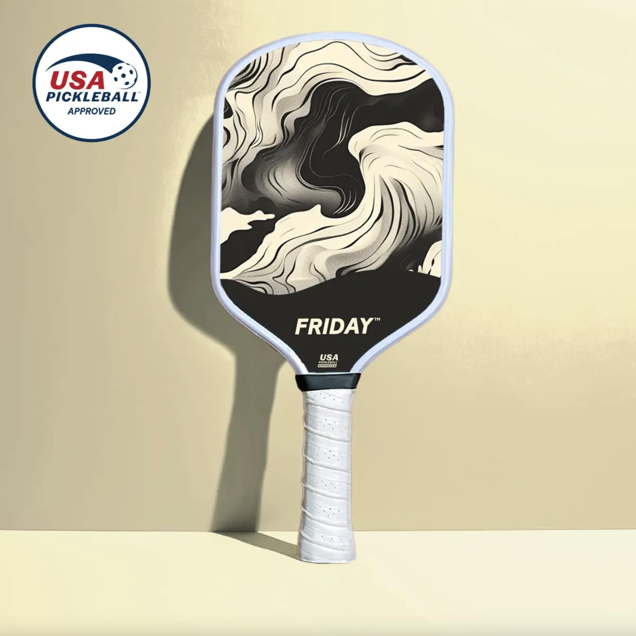 Friday Pickleball Paddle, USA Pickleball Approved, Durable Carbon Fiber, Thermoformed Unibody Design, Honeycomb Core, Gritty Surface for Spin | USA Pickleball Approved