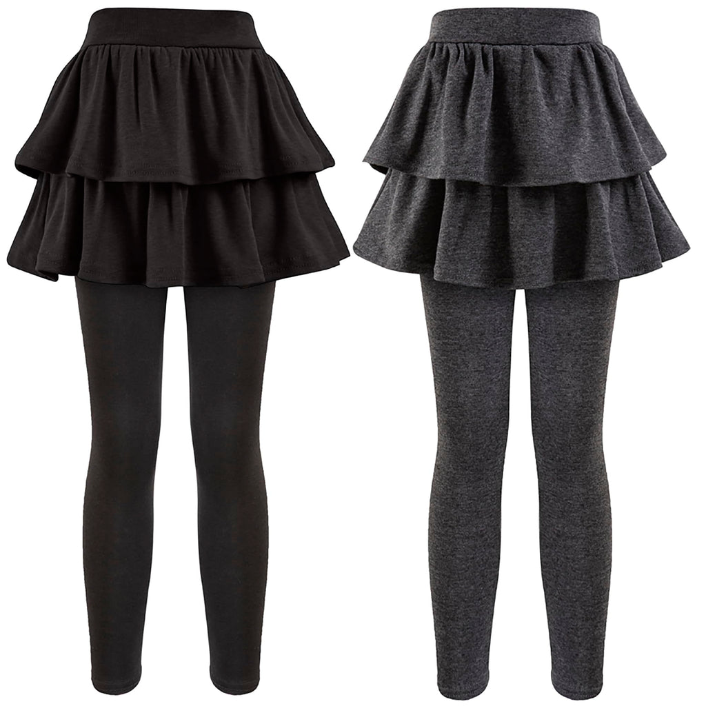 Girls School Uniform Pants Leggings with Skirts Stretch Warm Jegging 4-12 Years
