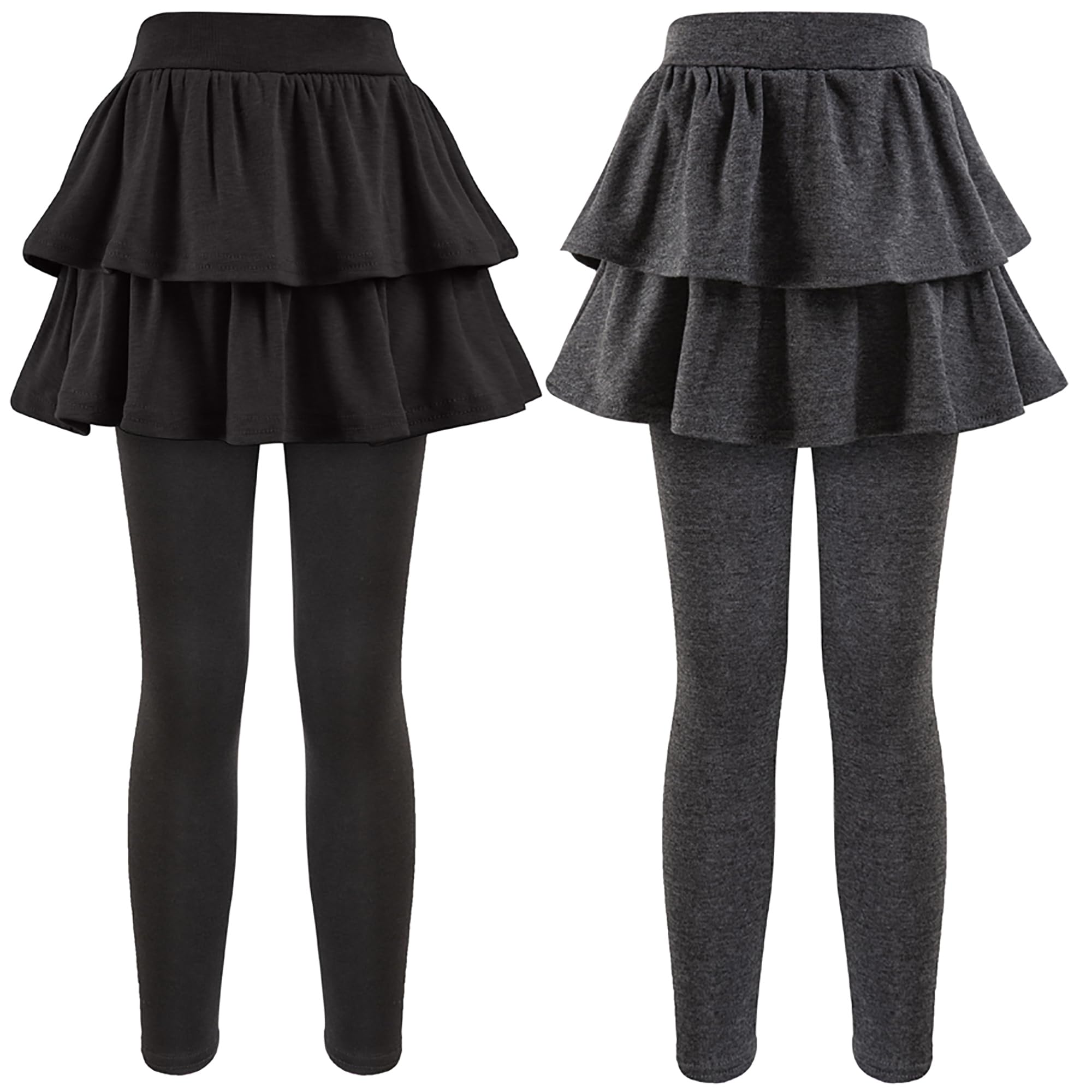 Girls School Uniform Pants Leggings with Skirts Stretch Warm Jegging 4-12 Years