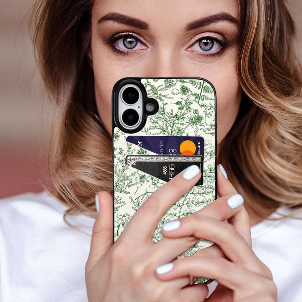for iPhone 11 6.1 inch Case with Card Holder Soft Leather Wallet Case Protective Shockproof Hard Cover for Women Man (Blue Floral, iPhone 11 6.1 inch)
