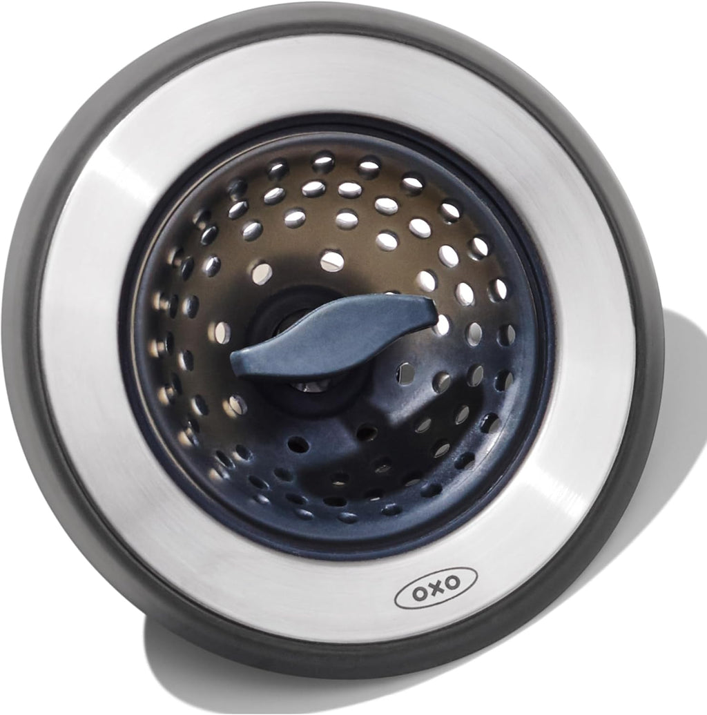 OXO Good Grips 2‑in‑1 Sink Strainer Stopper, Sink Drain Strainer for Kitchen
