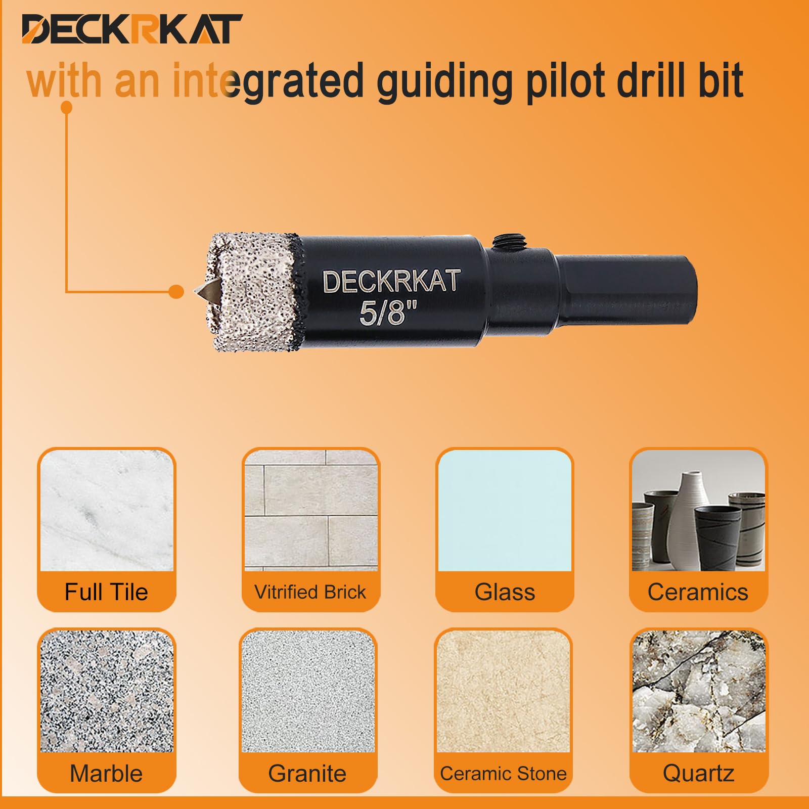 1 Inch Diamond Hole-Saw Bits with Pilot Drill Bit - 2pc 1" Diamond Tipped Tile Hole Saws with Guiding Bit Accurate Drilling for Porcelain Tile Ceramic Pottery Granite Stone Glass Bottles 25mm