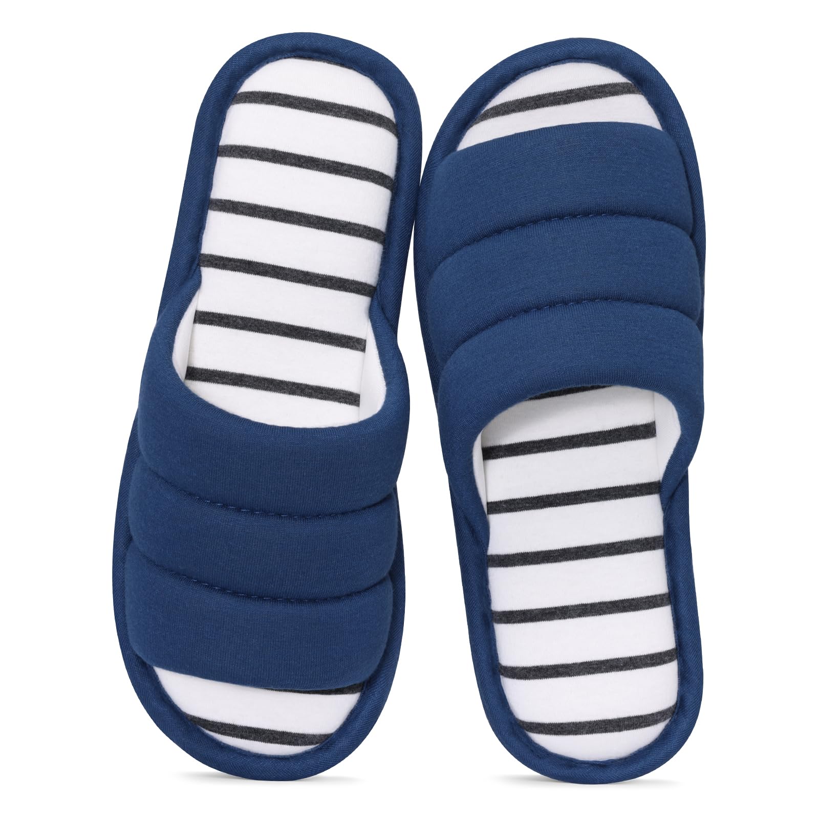 shevalues Open Toe House Slippers for Women Men Soft Cotton Indoor Shoes Memory Foam Slip On bedroom Slippers