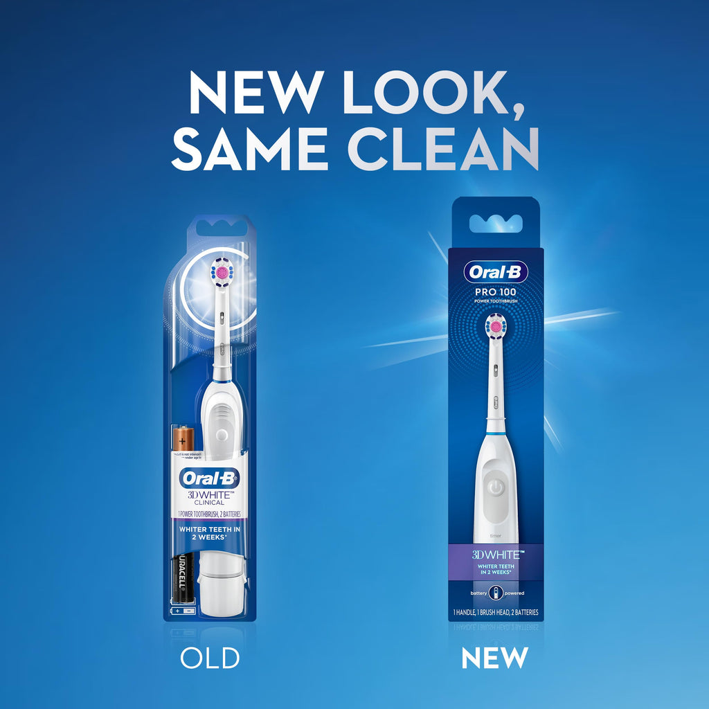Oral-B Pro 100 Charcoal, Battery Powered Electric Toothbrush, Black