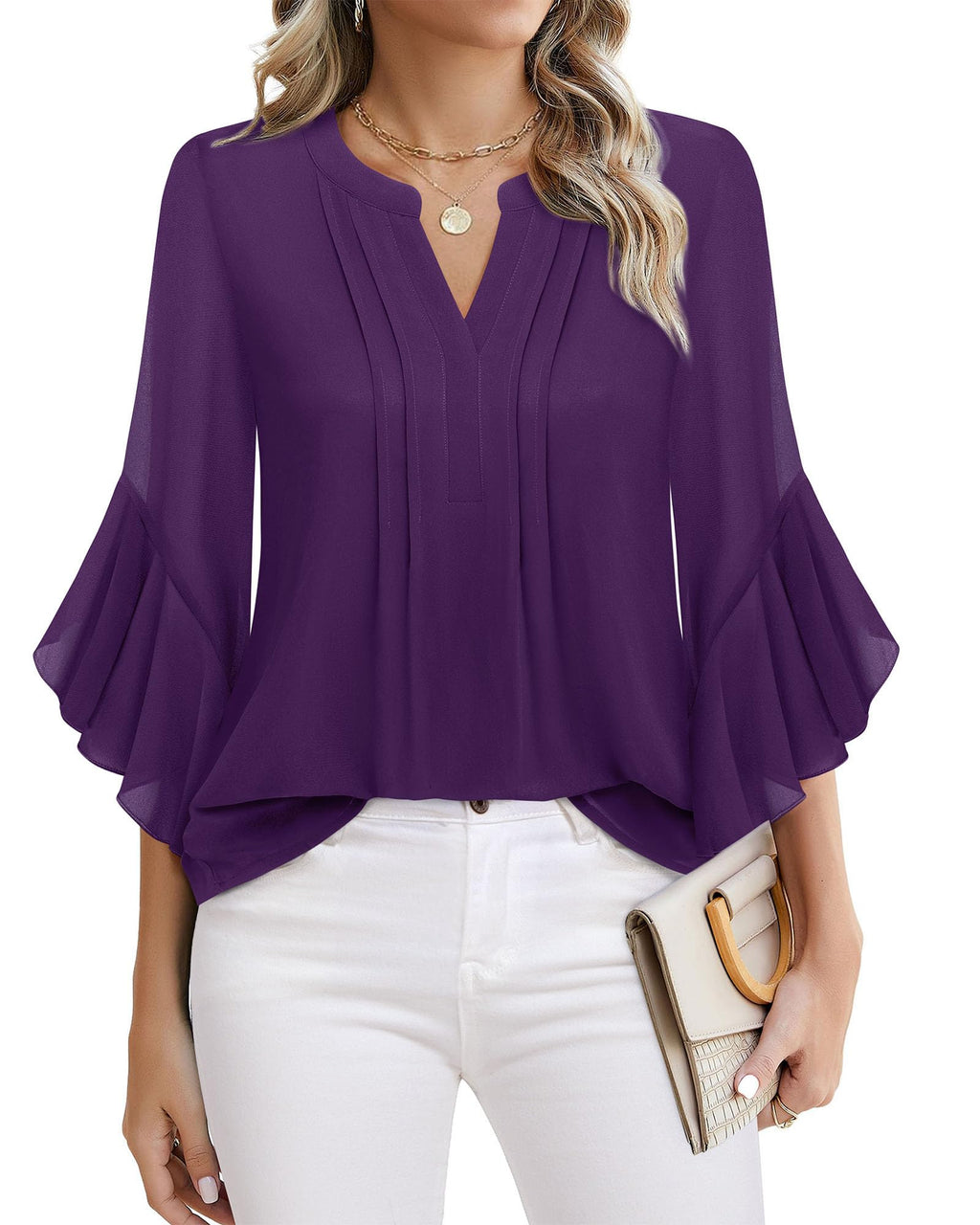 Timeson Women's 3/4 Sleeve Top | Dressy, Casual