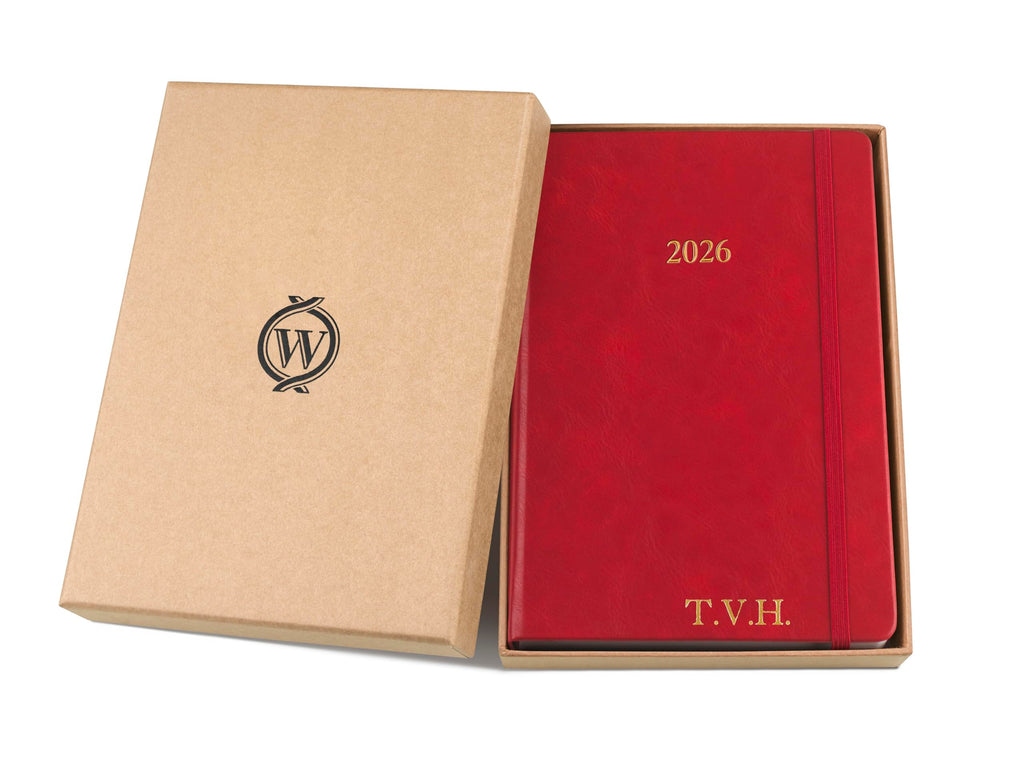 Wykeham's Executive 2026 Daily Journal Planner – US Public Holidays & Format – Customization Available (Brown, 6" x 4.5")