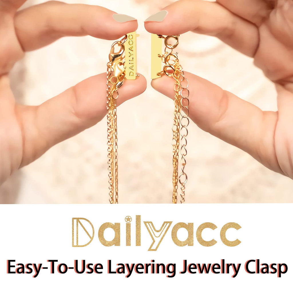 Layering Magnetic Necklace Clasp,18 K Gold and Silver Separator for Stackable Necklaces