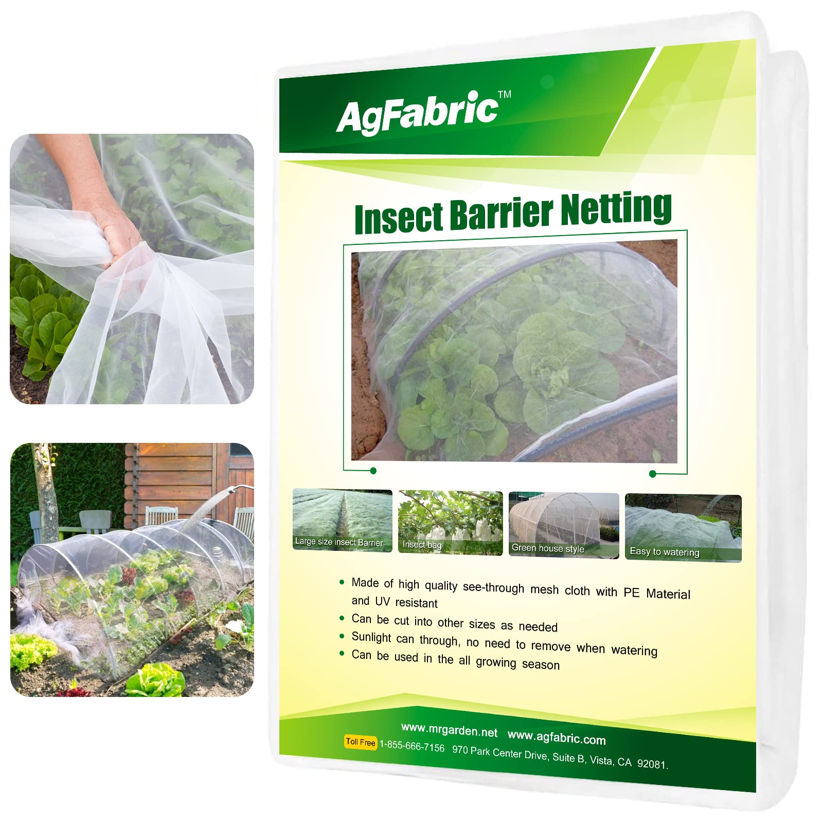 Agfabric Garden Netting 3.9x9.5' Insect Pest Barrier Netting for Garden Protection,Plant Cover Row Cover Mesh Netting for Vegetables Fruit Trees and Plants,White