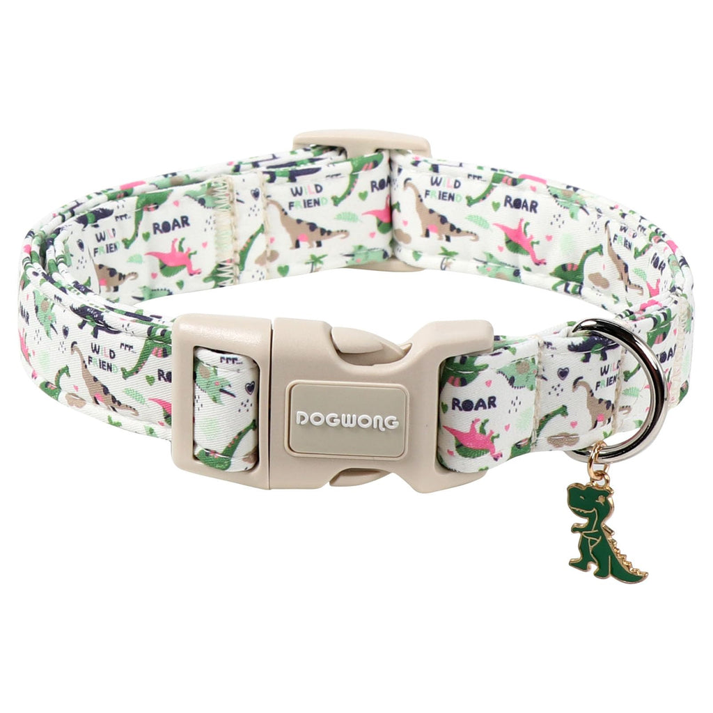 DOGWONG Cotton Dog Collar, Blue Plaid Heavy-Duty Dog Collar Durable Soft Boy Dog Collar Cute Wedding Puppy Necklace for Small Medium Large Dog