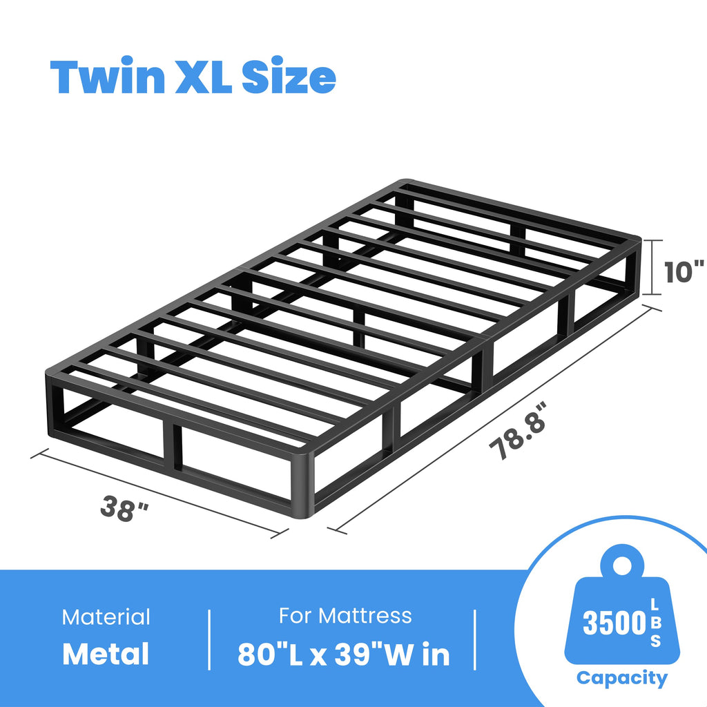 ROIL 10 Inch Twin Box Spring, Heavy Duty Metal Box Spring Mattress Foundation with Fabric Cover, 3500lbs Max Weight Capacity, Easy Assembly, Noise Free, Non-Slip
