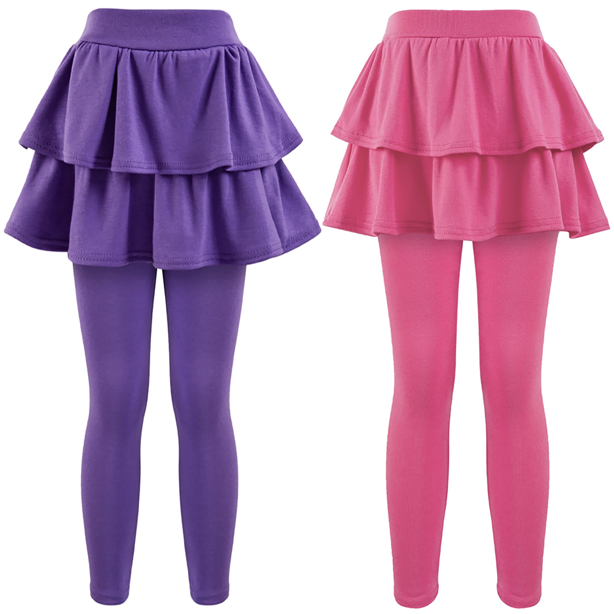 Girls School Uniform Pants Leggings with Skirts Stretch Warm Jegging 4-12 Years