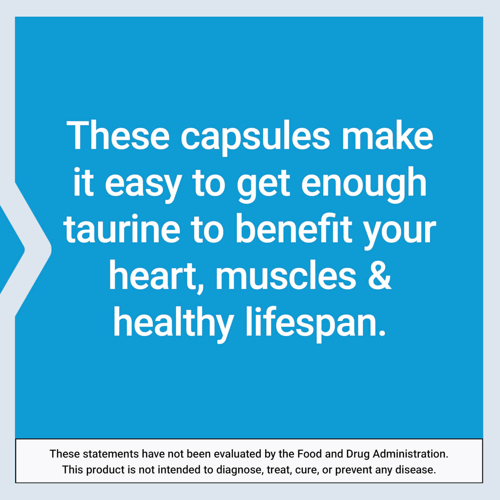 Life Extension Taurine, Pure Taurine Amino Acid Supplement, Heart, Liver and Brain Health, Longevity, Muscle and Exercise, 1000 mg dose, Non-GMO, Gluten-Free, Vegetarian, 90 Vegetarian Capsules