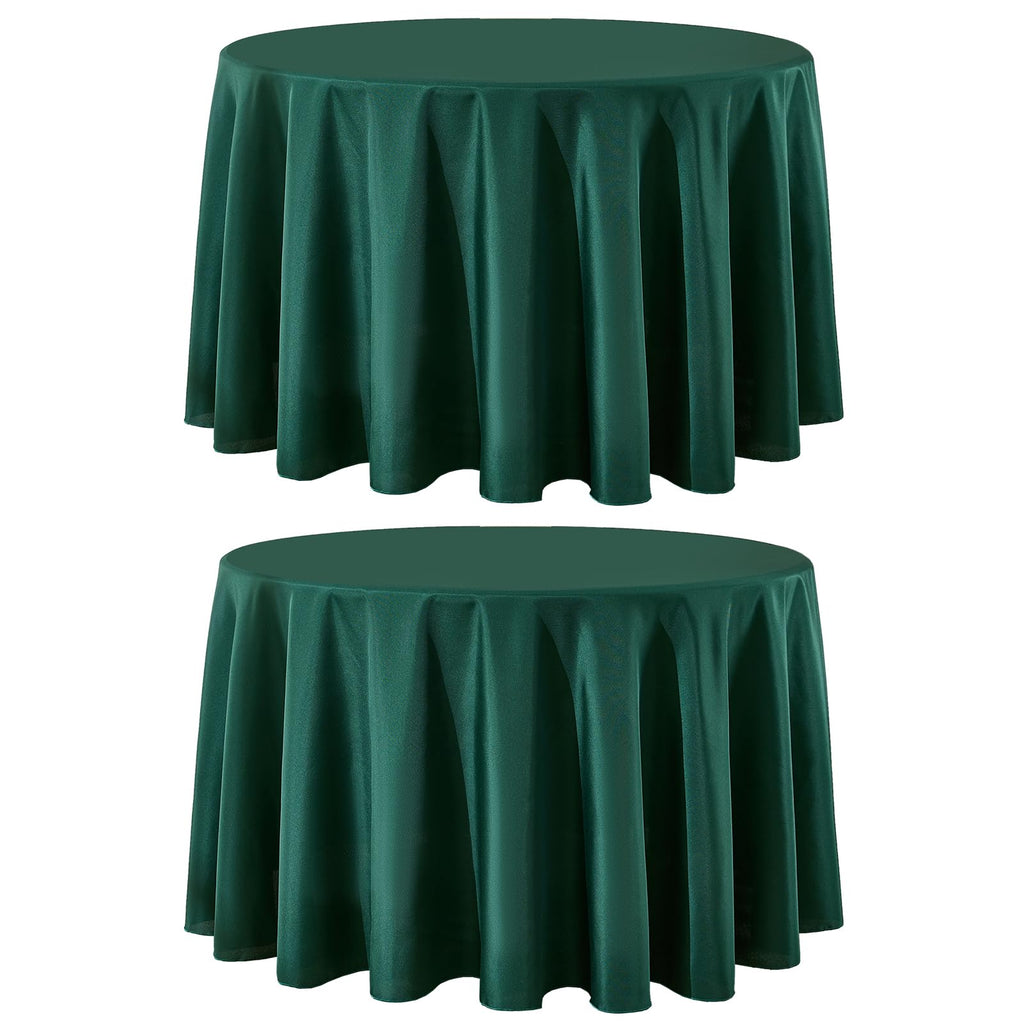 Round Tablecloth 2 Pack 90 Inch Black Tablecloths Washable Decorative Linen Polyester Table Clothes Cover for Dining Table Banquets Buffet Parties and Wedding