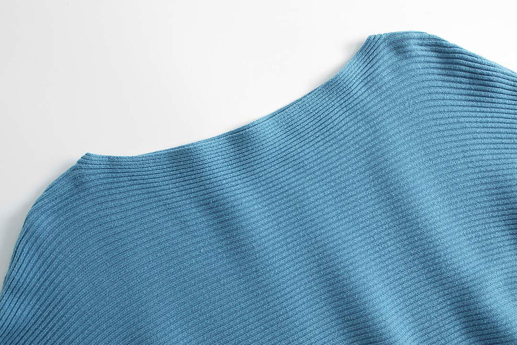 GABERLY Boat Neck Batwing Sleeves Dolman Knitted Sweaters and Pullovers Tops for Women