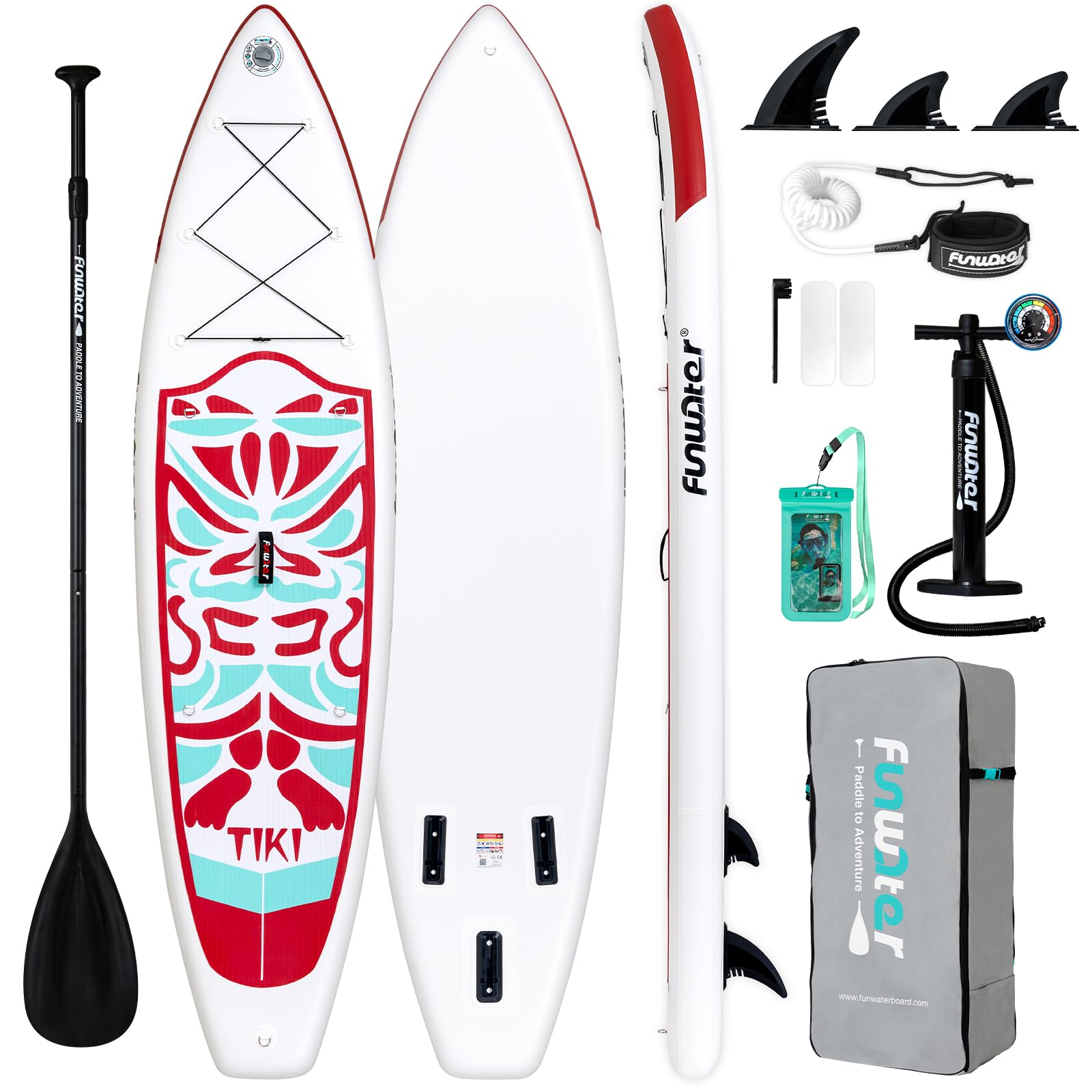 FunWater Inflatable Ultra-Light Stand Up Paddle Board for All Skill Levels with Premium SUP Paddleboard Accessories,Non-Slip Comfort Deck for Youth & Adults