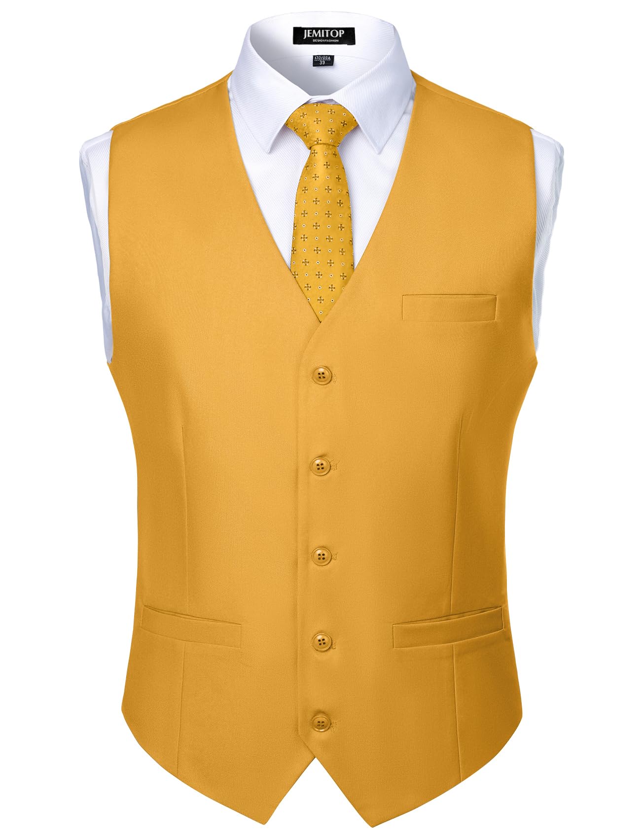 JEMITOP Men's Classic Slim Fit Dress Vest Formal Wedding Prom Tuxedo Suit Vest with Pocket