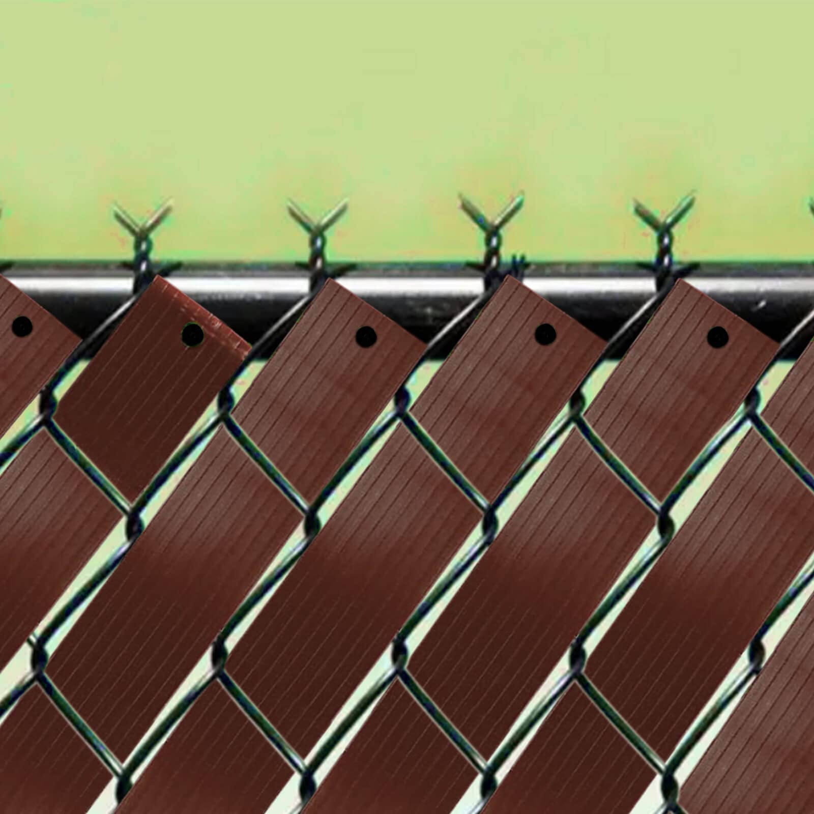Chain Link Fence Privacy Tape, 246ft x 0.15ft Chain Link Fence Slats, Fence Covering Privacy, Brown (200PCS Button + Puncher Included)
