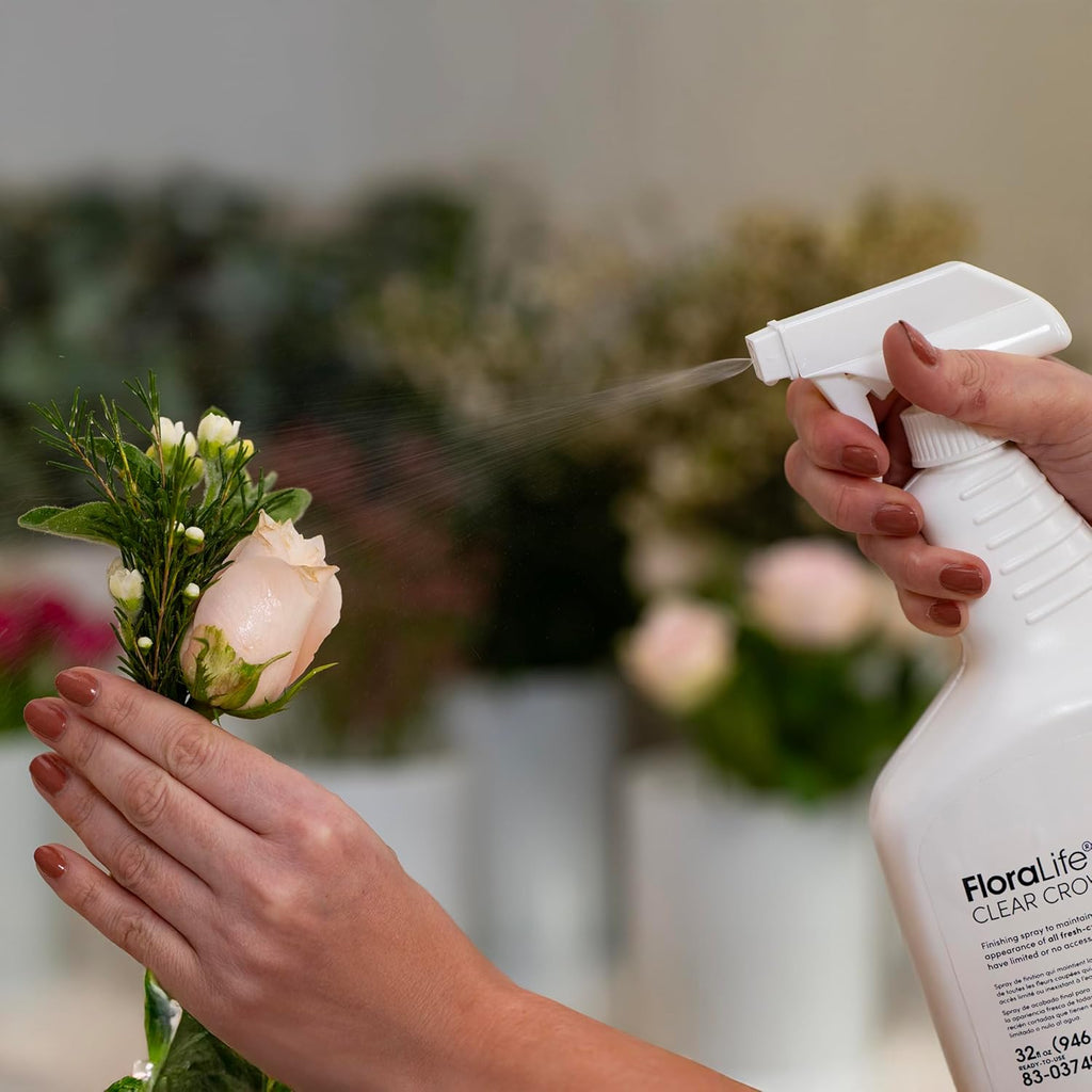 FloraLife Clear Crowning Glory - Liquid Shield Finishing Spray for Fresh-Cut Flowers - 32fl oz