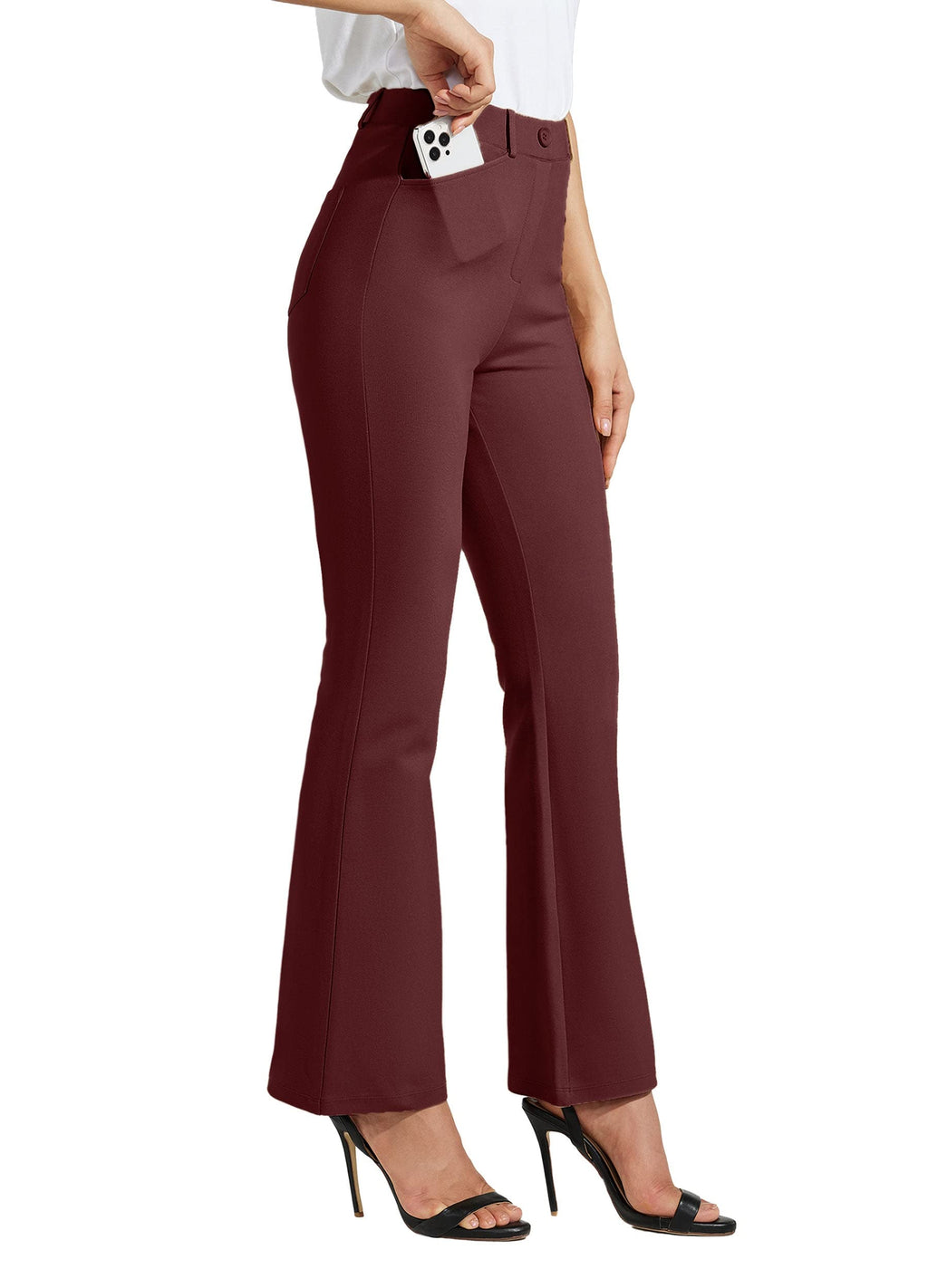 Willit Women's Yoga Dress Pants Bootcut Stretch Work Slacks Office Pants 4 Pockets 28"/29"/30"/31"/33"