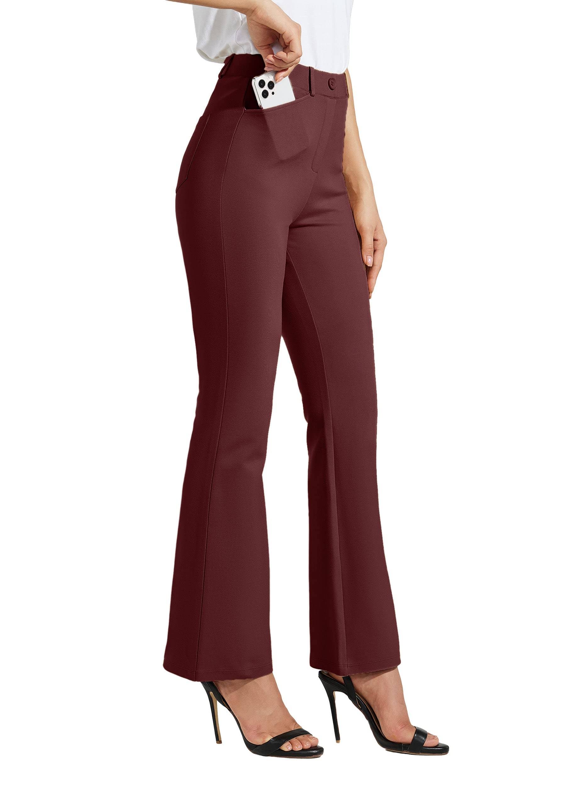 Willit Women's Yoga Dress Pants Bootcut Stretch Work Slacks Office Pants 4 Pockets 28"/29"/30"/31"/33"