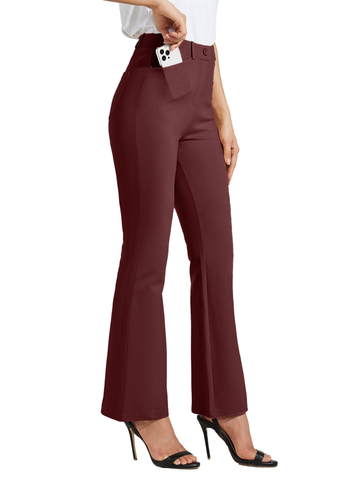 Willit Women's Yoga Dress Pants Bootcut Stretch Work Slacks Office Pants 4 Pockets 28"/29"/30"/31"/33"