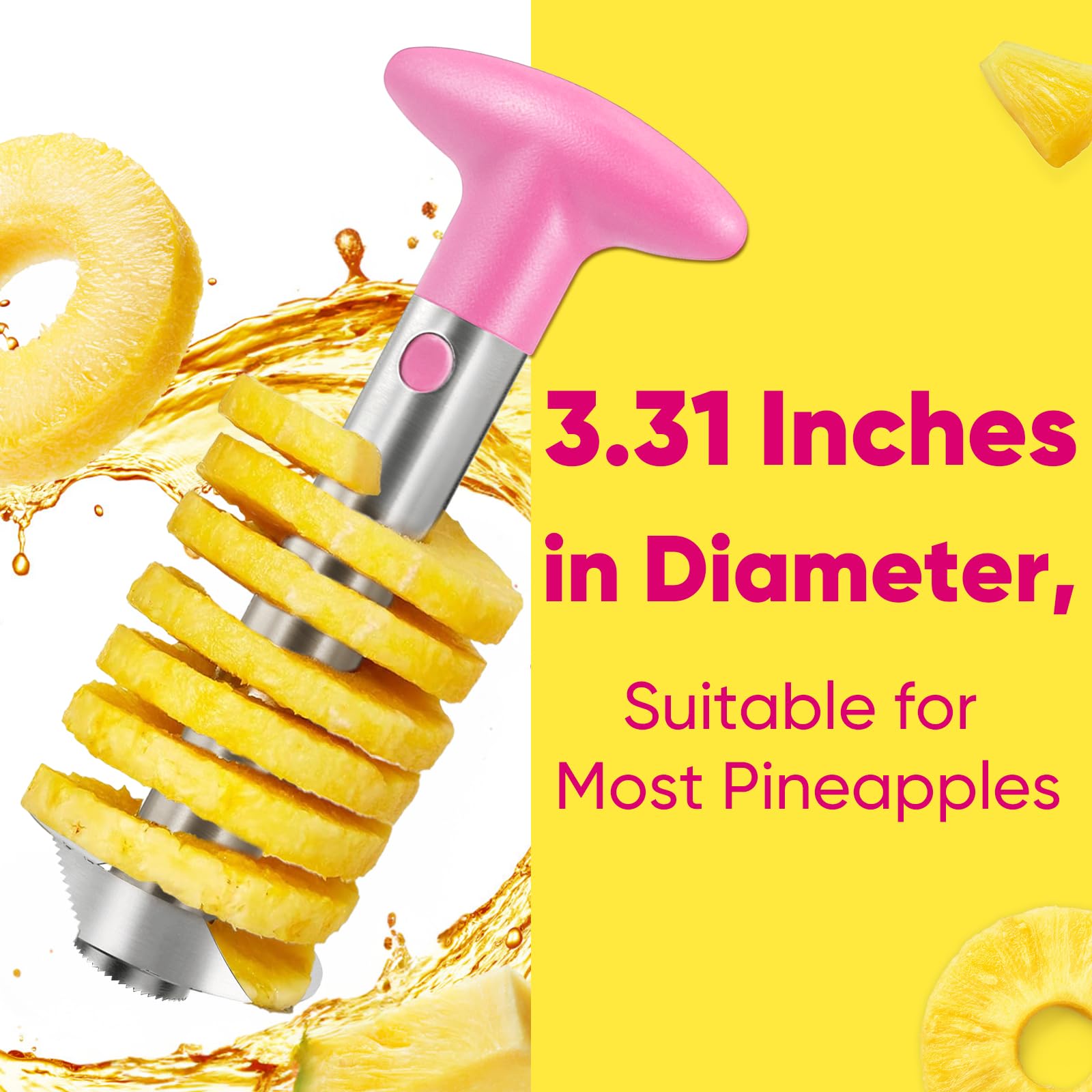 Pineapple Corer, [Upgraded, Reinforced, Thicker Blade] Newness Premium Pineapple Corer Remover, Stainless Steel Pineapple Core Remover Tool for Home & Kitchen with Sharp Blade for Diced Fruit Rings
