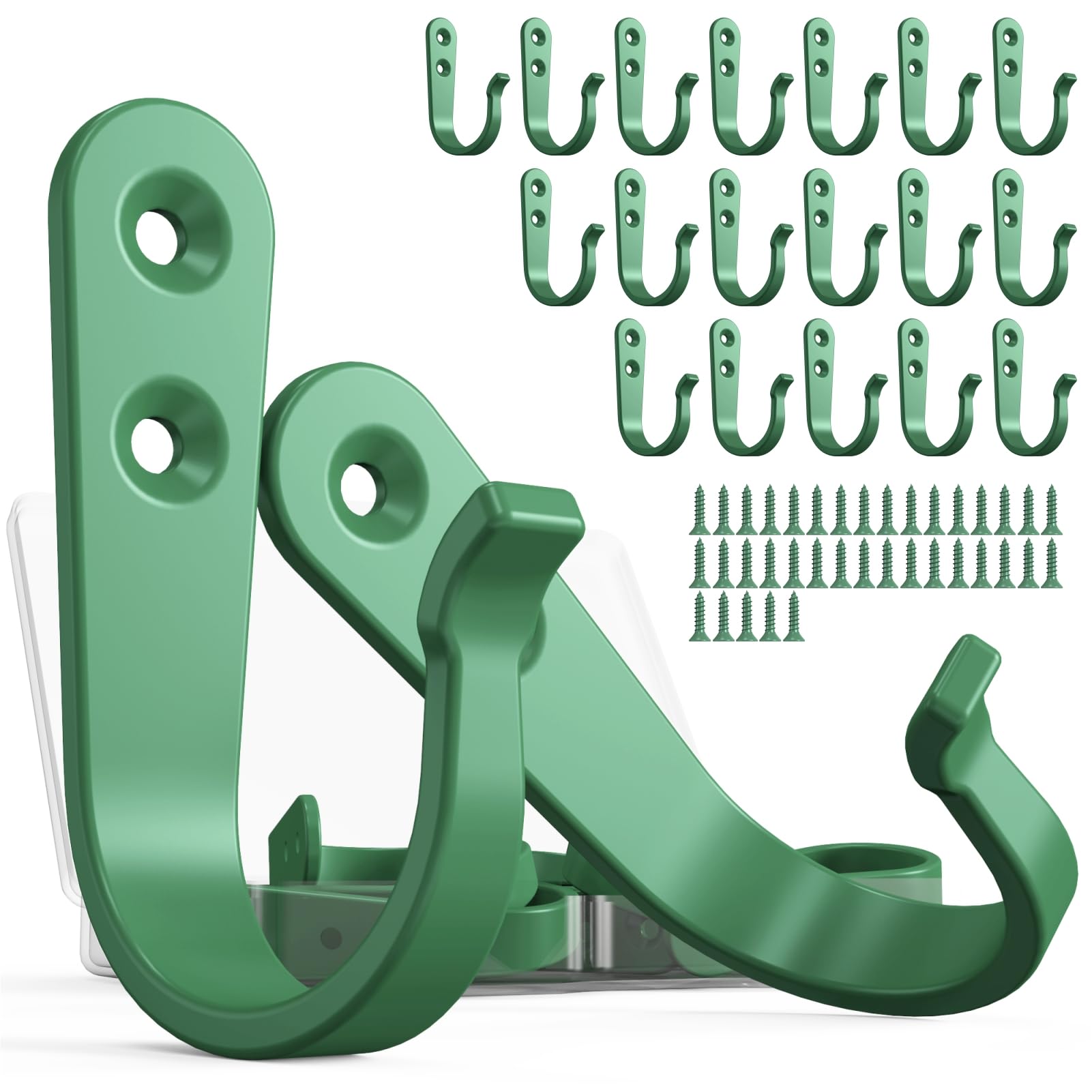 BREYDROK 20PCS Heavy Duty Metal Coat Hooks for Wall, Single Prong Hanging Hooks with 40 Screws for Towels, Backpacks, Hats & Dog Leashes