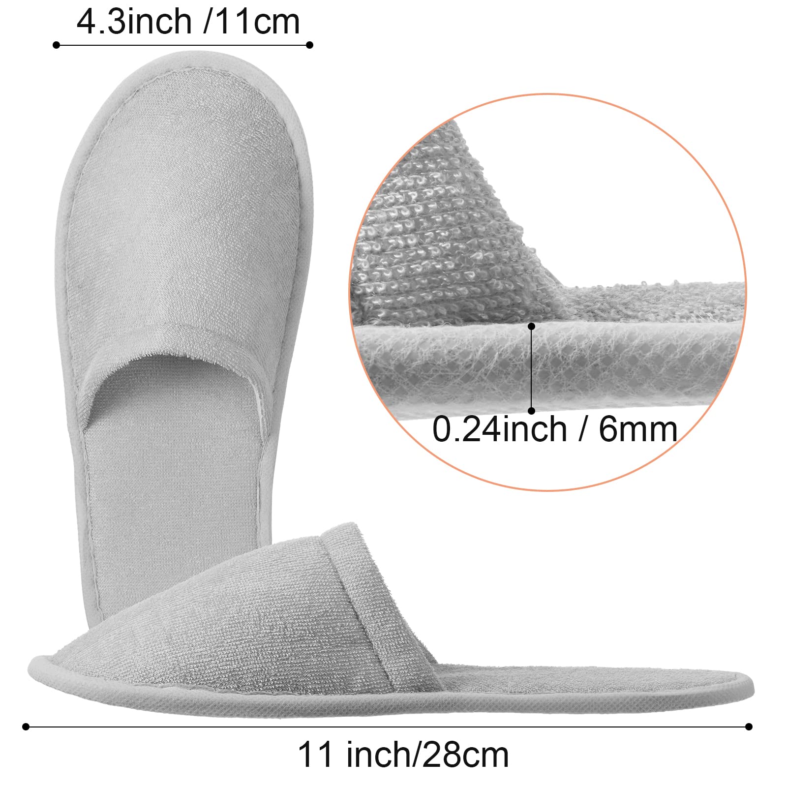 Geyoga 24 Pairs Disposable Slippers for Guests Bulk 2 Size Cotton Soft Spa Hotel House Slippers for Women Men Wedding Party Shoeless Home Indoor Travel