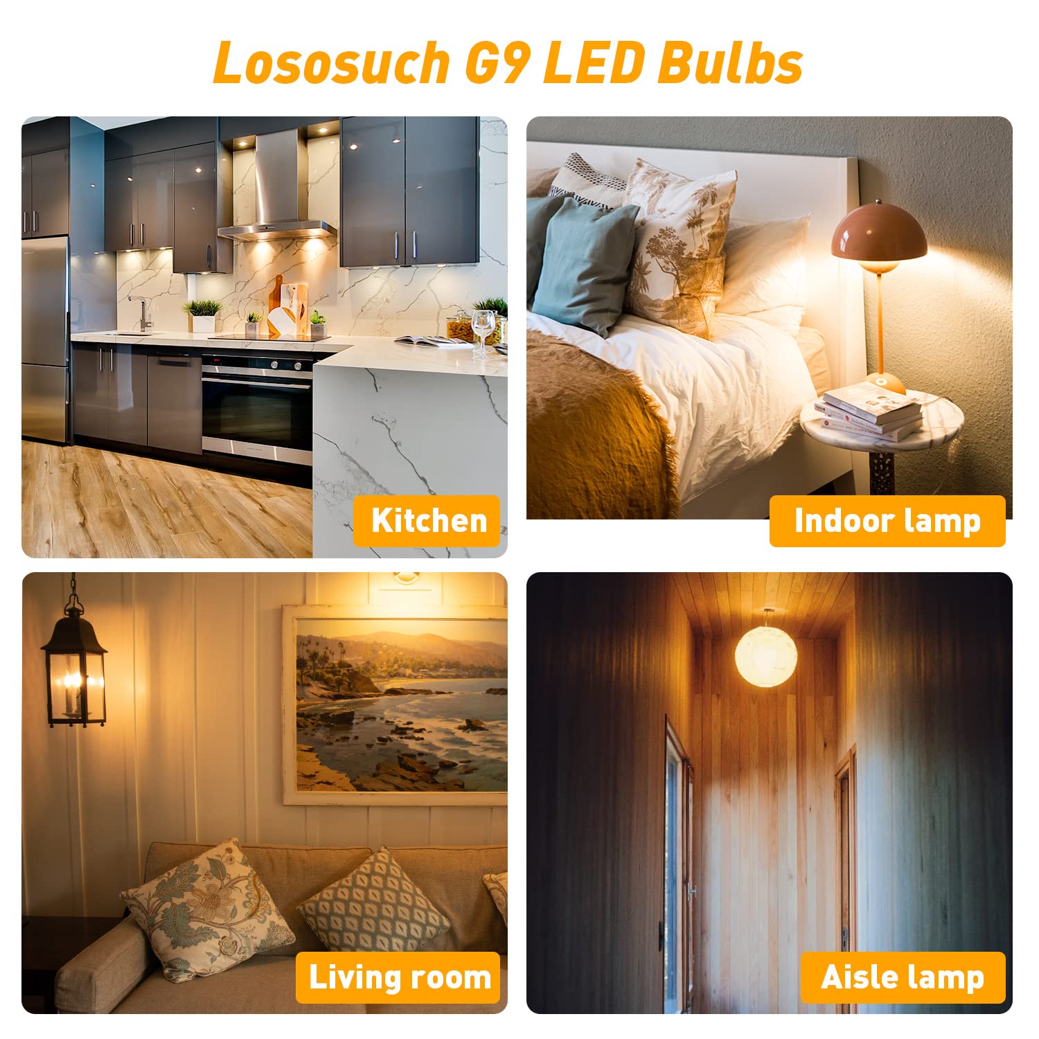 G9 LED Bulbs Dimmable 3W (T4 30W 25W 20W Halogen Bulb Equivalent), Warm White 2700K, 120V, 350LM Bi Pin or Chandelier Wall Pendant Ceiling Lamps,No Flicker 4-Pack
