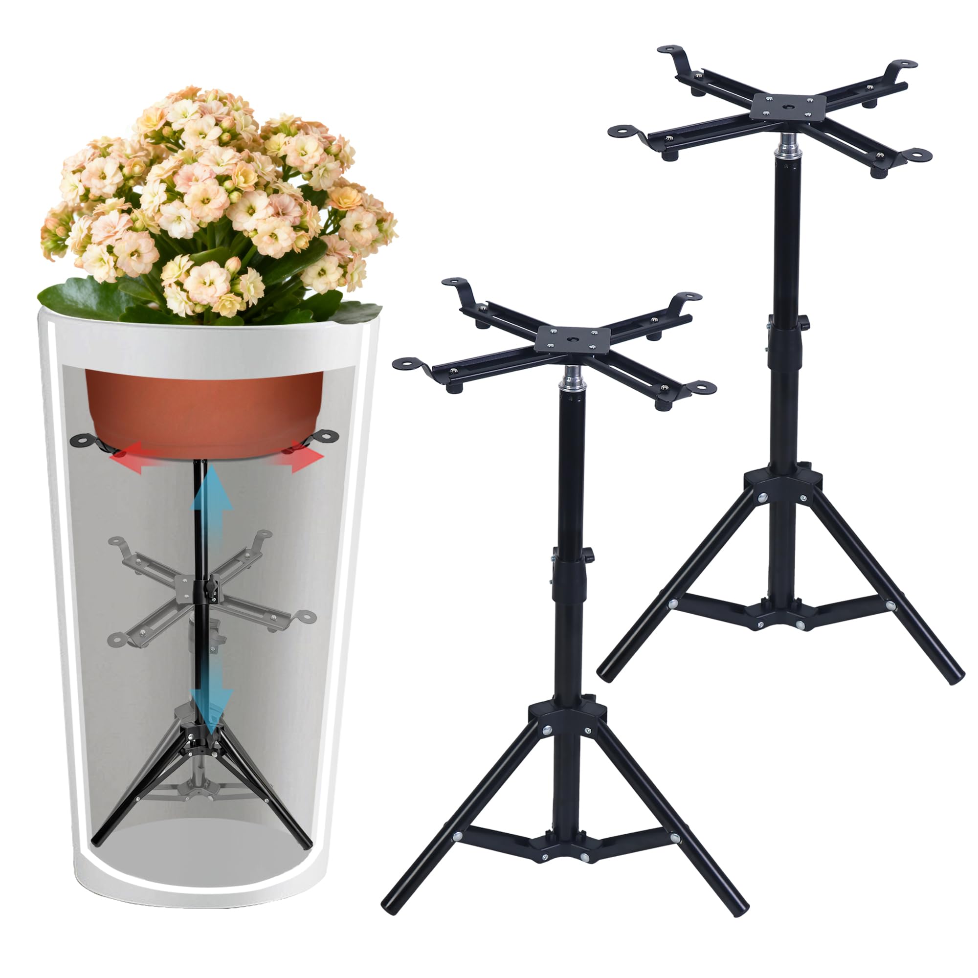 Adjustable Plant Risers for Inside Pots, 11-20" Rise Planter Insert Filler for Large Pots, Plant Lift Inserts Pot Risers for Indoor Outdoor Tall Taper Planter Container (6" 8" 10" Base Top, Set of 1)