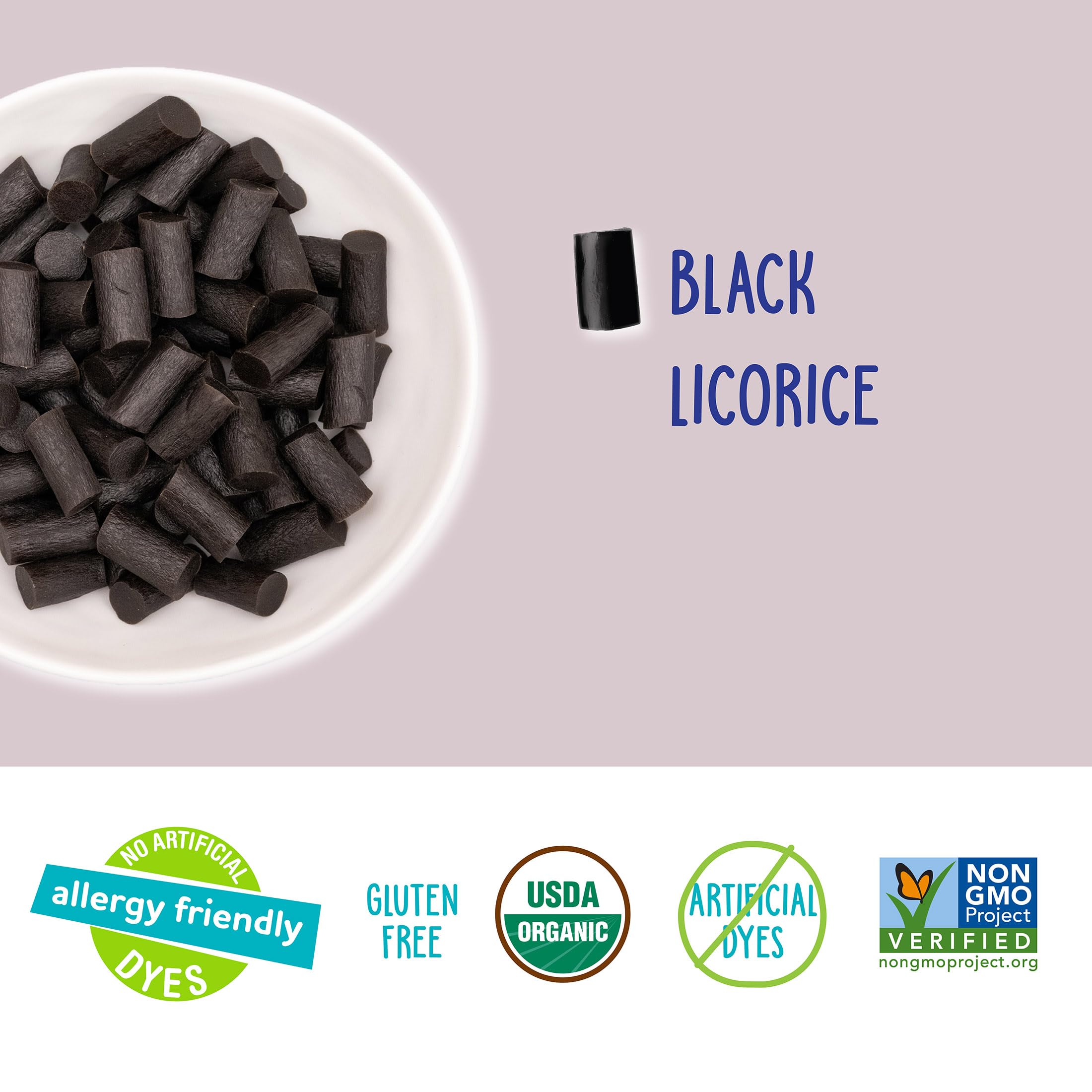 YumEarth Organic Gluten Free Licorice Snack Packs - Allergy Friendly, Gluten Free, Non-GMO, Vegan, No Artificial Dyes - 5 Ounce (Pack of 6) (Black)